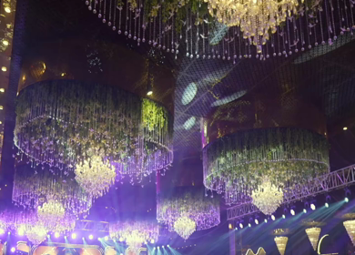 A Slow Motion Shot of an Indian Wedding Venue Decoration in India