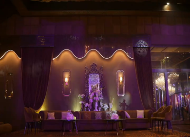 A Slow Motion Shot of an Indian Wedding Venue Decoration in India