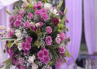 A Slow Motion Shot of an Indian Wedding Venue Decoration in India