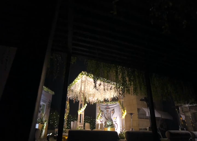 A Slow Motion Shot of an Indian Wedding Venue Decoration in India