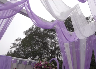 A Slow Motion Shot of an Indian Wedding Venue Decoration in India