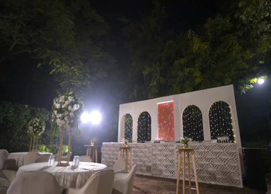 A Slow Motion Shot of an Indian Wedding Venue Decoration in India