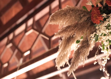 A Slow Motion Shot of an Indian Wedding Venue Decoration in India