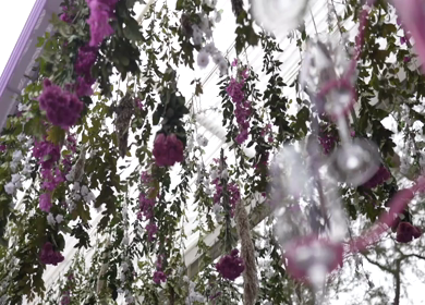 A Slow Motion Shot of an Indian Wedding Venue Decoration in India