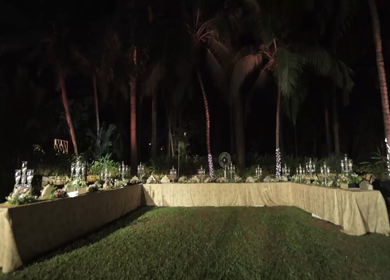 A Slow Motion Shot of an Indian Wedding Venue Decoration in India