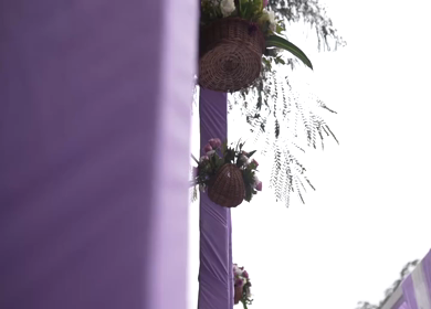 A Slow Motion Shot of an Indian Wedding Venue Decoration in India