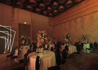 A Slow Motion Shot of an Indian Wedding Venue Decoration in India