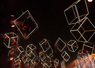 A Slow Motion Shot of an Indian Wedding Venue Decoration in India