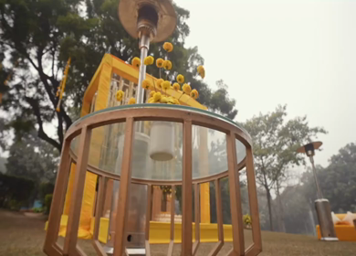 A Slow Motion Shot of an Indian Wedding Venue Decoration in India