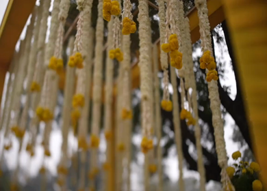 A Slow Motion Shot of an Indian Wedding Venue Decoration in India
