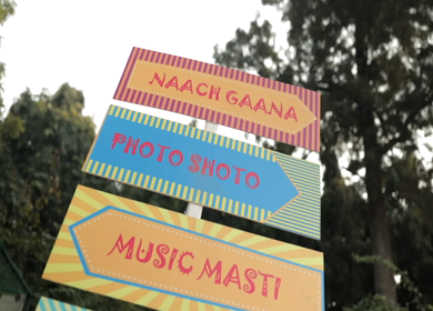 A Slow Motion Shot of an Indian Wedding Venue Decoration in India