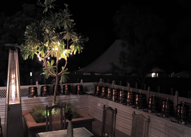 A Slow Motion Shot of an Indian Wedding Venue Decoration in India