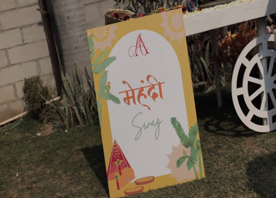 A Slow Motion Shot of an Indian Wedding Venue Decoration in India