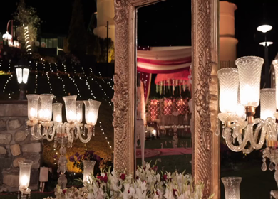 The Savoy, Mussoorie - 5th January 2025 : A Slow Motion Shot of an Indian Wedding Venue Decoration in India