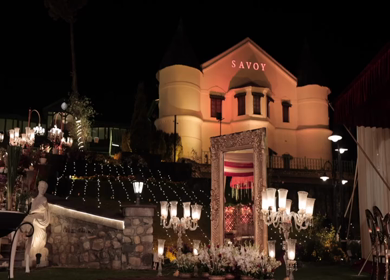 The Savoy, Mussoorie - 5th January 2025 : A Slow Motion Shot of an Indian Wedding Venue Decoration in India