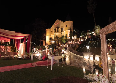 The Savoy, Mussoorie - 5th January 2025 : A Slow Motion Shot of an Indian Wedding Venue Decoration in India