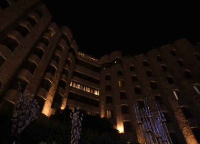 ITC Maurya, New Delhi - 5th January 2025 : A Slow Motion Shot of an Indian Wedding Venue Decoration in India