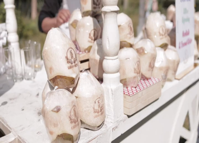 New Delhi, India - 5th February 2025: A Slow Motion Shot of a Coconut Counter at an Indian Wedding Venue in India