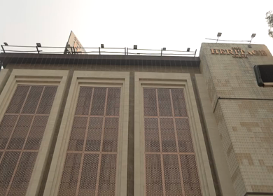 The Heritage Grand,New Delhi- 5th February 2025: A Slow Motion Shot of an Indian Wedding Venue Decoration in India