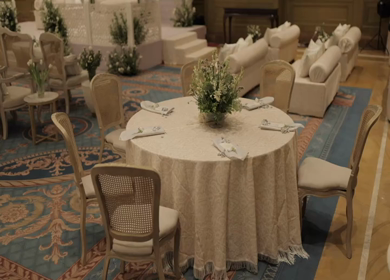 A Slow Motion Shot of an Indian Wedding Venue Decoration in India