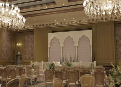 A Slow Motion Shot of an Indian Wedding Venue Decoration in India