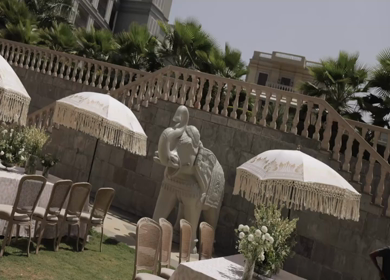 A Slow Motion Shot of an Indian Wedding Venue Decoration in India