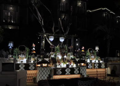 A Slow Motion Shot of an Indian Wedding Venue Decoration in India