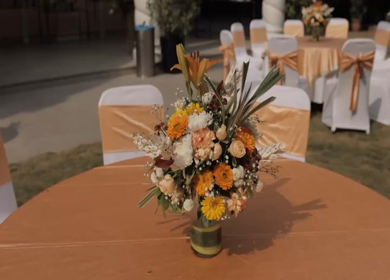 A Slow Motion Shot of an Indian Wedding Venue Decoration in India