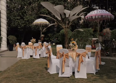 A Slow Motion Shot of an Indian Wedding Venue Decoration in India
