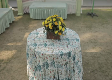 A Slow Motion Shot of an Indian Wedding Venue Decoration in India