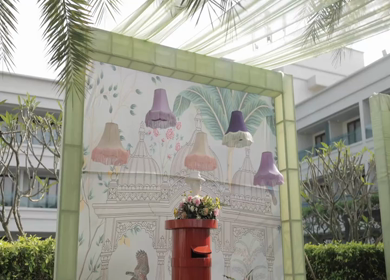 A Slow Motion Shot of an Indian Wedding Venue Decoration in India