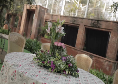 A Slow Motion Shot of an Indian Wedding Venue Decoration in India
