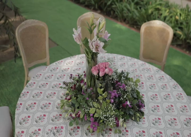 A Slow Motion Shot of an Indian Wedding Venue Decoration in India