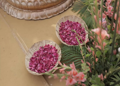 A Slow Motion Shot of an Indian Wedding Venue Decoration in India