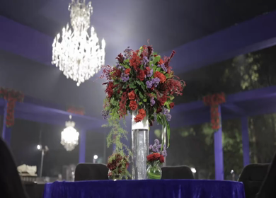 A Slow Motion Shot of an Indian Wedding Venue Decoration in India