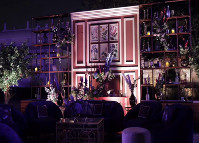 A Slow Motion Shot of an Indian Wedding Venue Decoration in India