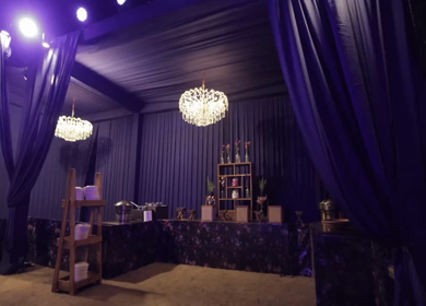 A Slow Motion Shot of an Indian Wedding Venue Decoration in India