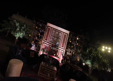 A Slow Motion Shot of an Indian Wedding Venue Decoration in India