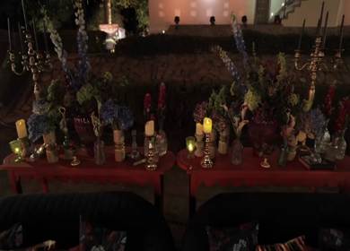 A Slow Motion Shot of an Indian Wedding Venue Decoration in India
