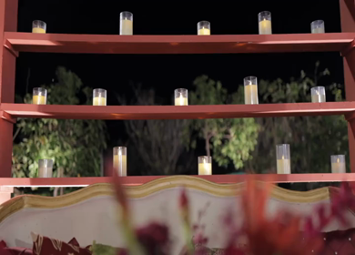 A Slow Motion Shot of an Indian Wedding Venue Decoration in India