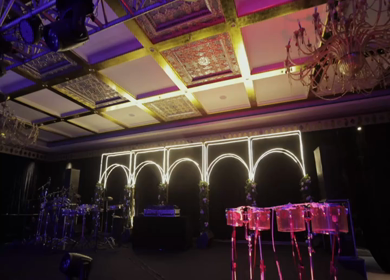 A Slow Motion Shot of an Indian Wedding Venue Decoration in India