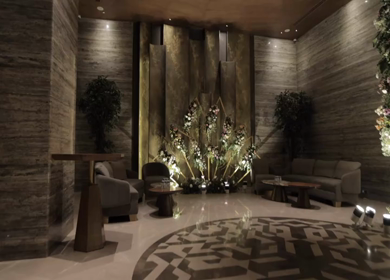 A Slow Motion Shot of an Indian Wedding Venue Decoration in India