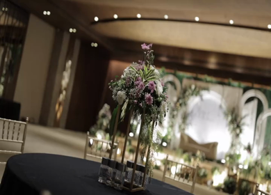 A Slow Motion Shot of an Indian Wedding Venue Decoration in India