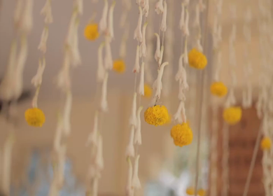 A Slow Motion Shot of an Indian Wedding Venue Decoration in India