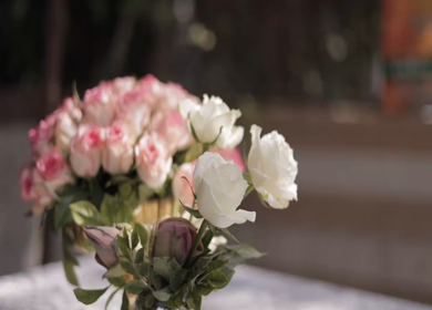A Slow Motion Shot of an Indian Wedding Venue Decoration in India