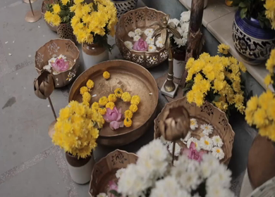 A Slow Motion Shot of an Indian Wedding Venue Decoration in India