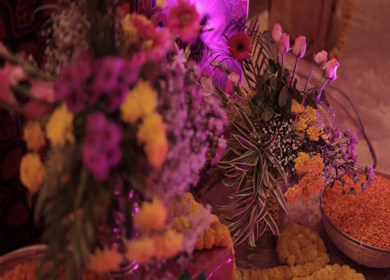 A Slow Motion Shot of an Indian Wedding Venue Decoration in India