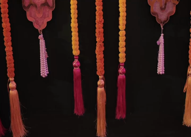 A Slow Motion Shot of an Indian Wedding Venue Decoration in India