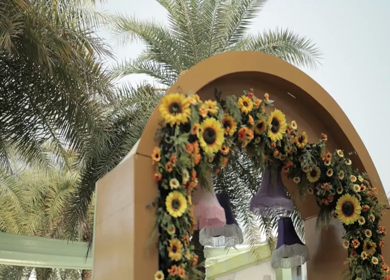 A Slow Motion Shot of an Indian Wedding Venue Decoration in India