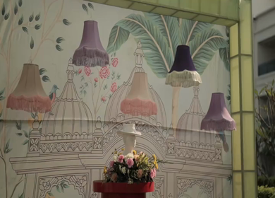 A Slow Motion Shot of an Indian Wedding Venue Decoration in India